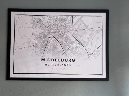 Wand plattegrond Middelburg