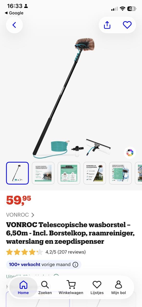 Wasborstelset met telescoop VONROC