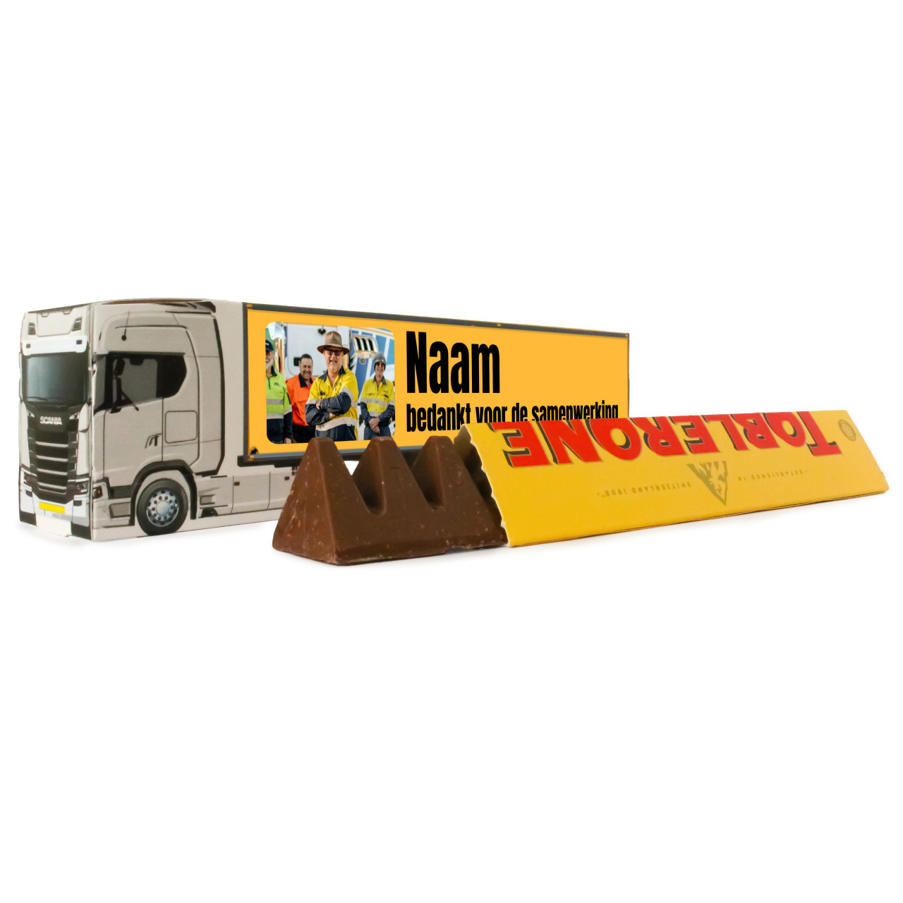 Vrachtwagen Scania cadeau voor de chauffeur en zoon