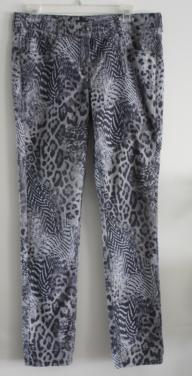 Broek grijs zwart dieren print maat 40