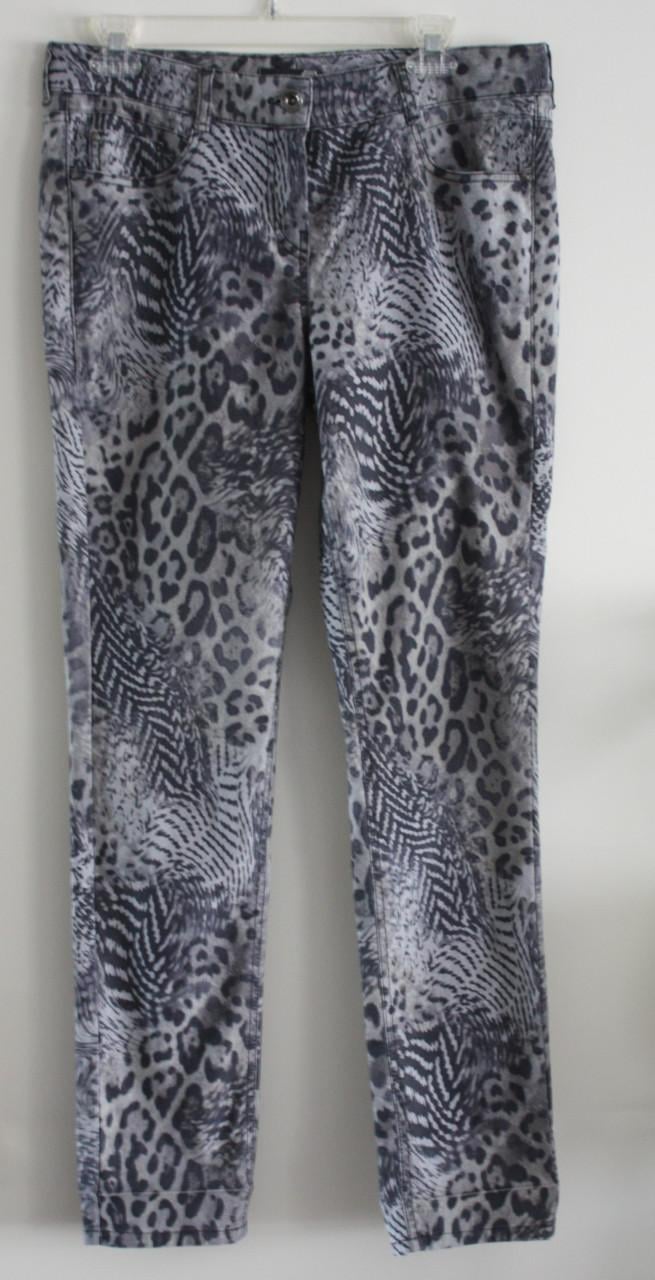 Broek grijs zwart dieren print maat 40
