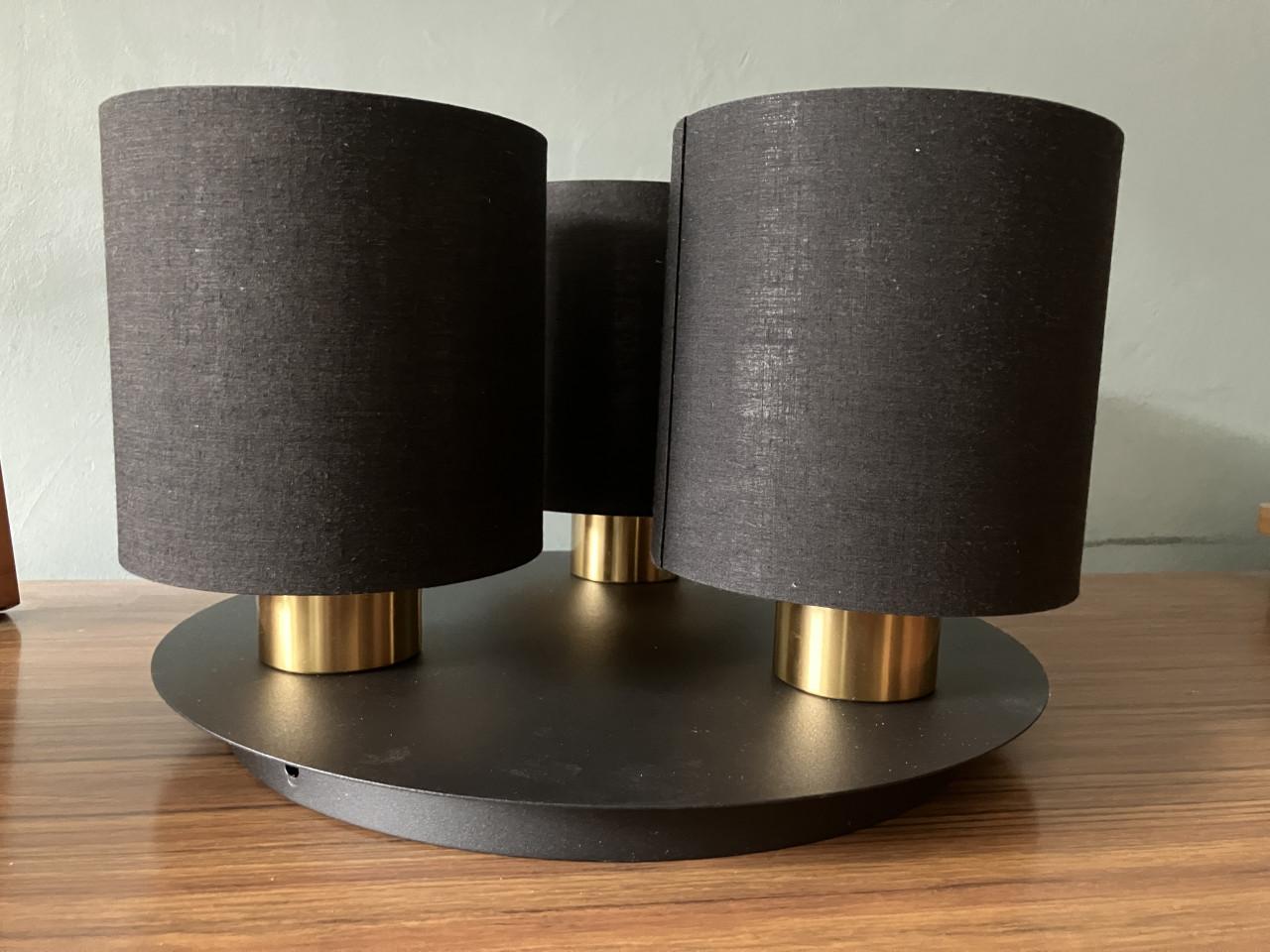 Elegante Plafondlamp Zwart/Goud - 3 Spots