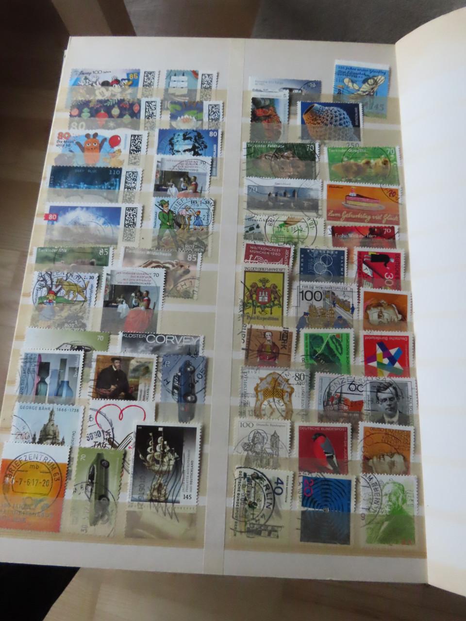 Stokboek vol postzegels Duitsland
