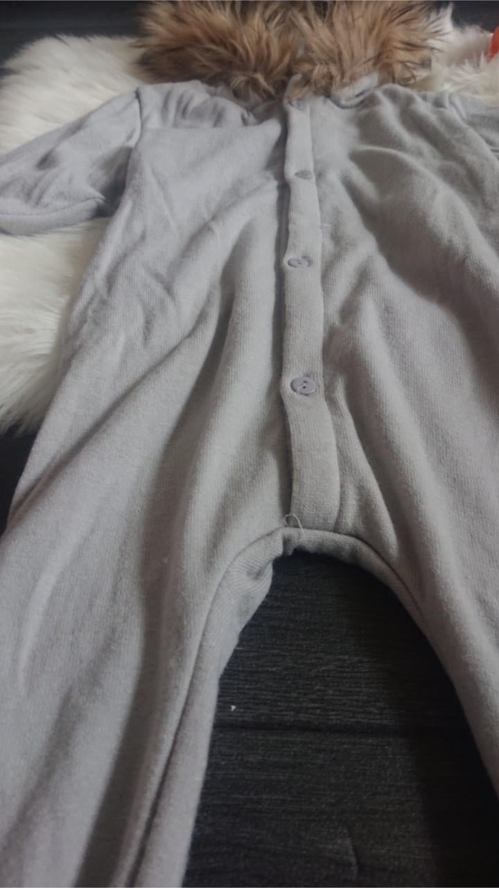 Onesie grijs bont (NIEUW) maat 92