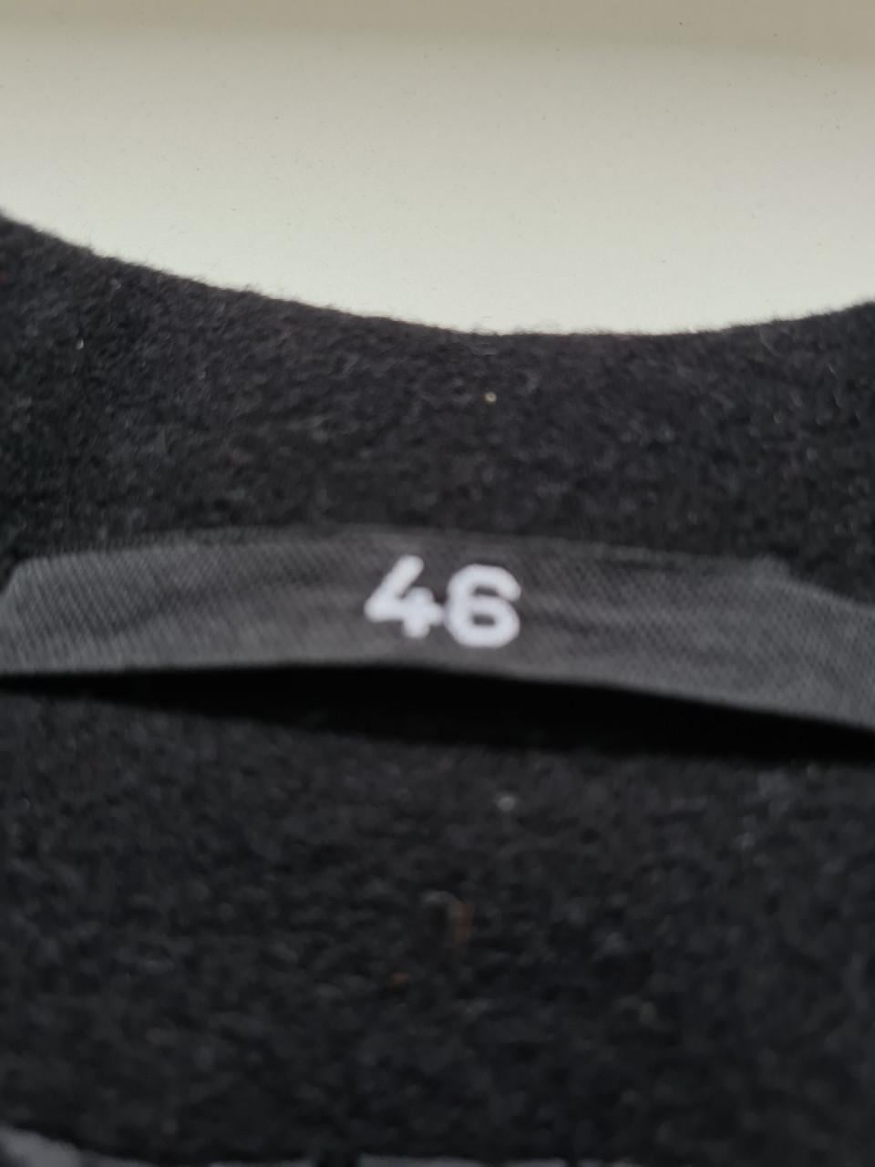 Mooie Vintage lange zwarte jas Mt 46 / Mt L