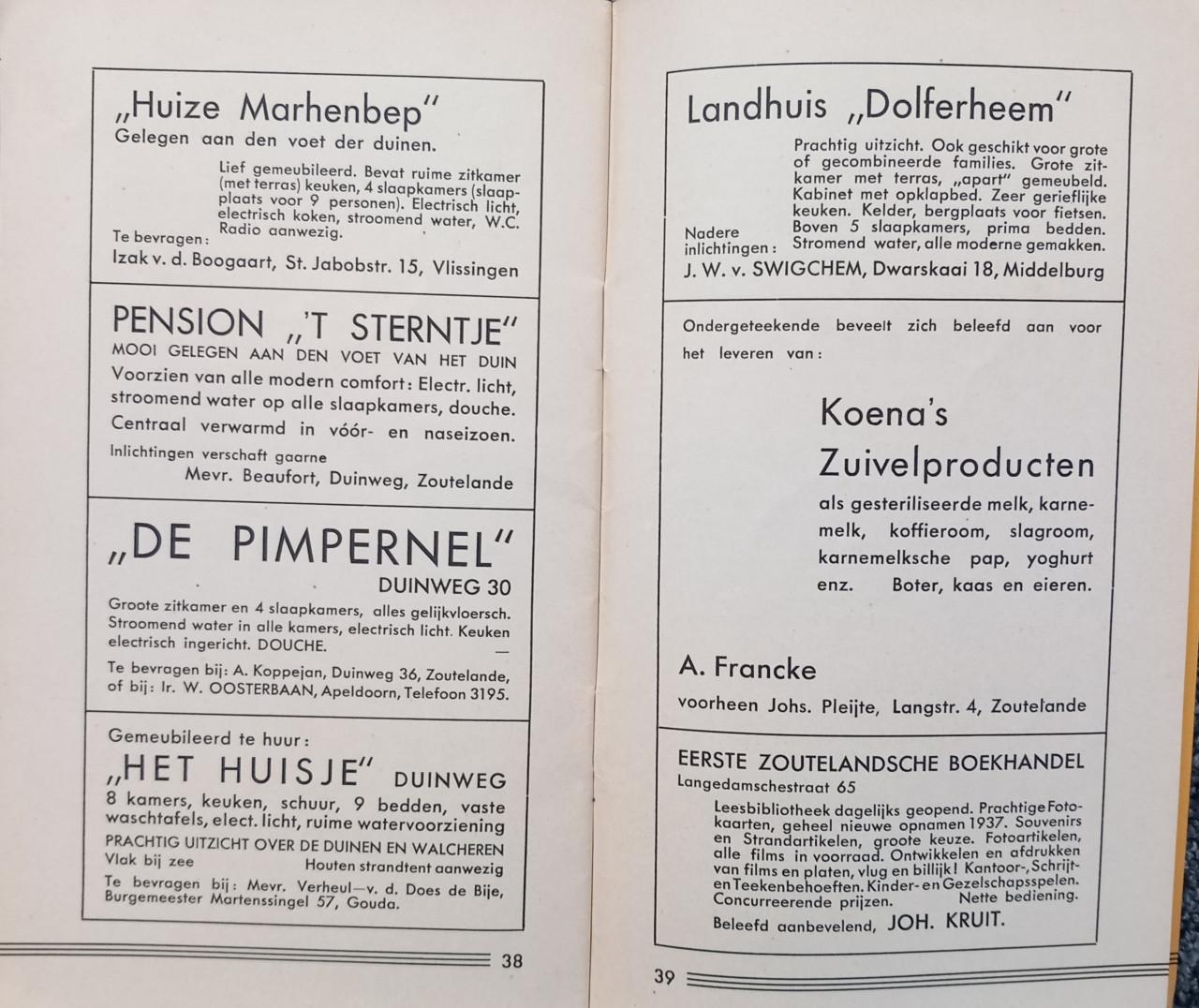 Gids voor Zoutelande 1937