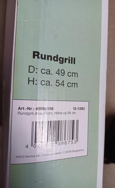 Kleine houtskool barbeque, nieuw in doos. ø 49, 1,7 kg.