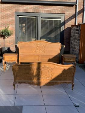 ✨Schitterend Sfeervol Antiek Brocante Tweepersoonsbed met Nachtkastjes ✨