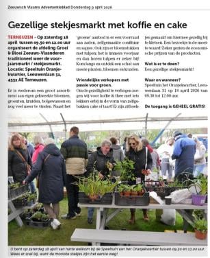 Stekjesochtend 18 april in Terneuzen ( Speeltuin Oranjekwartier )