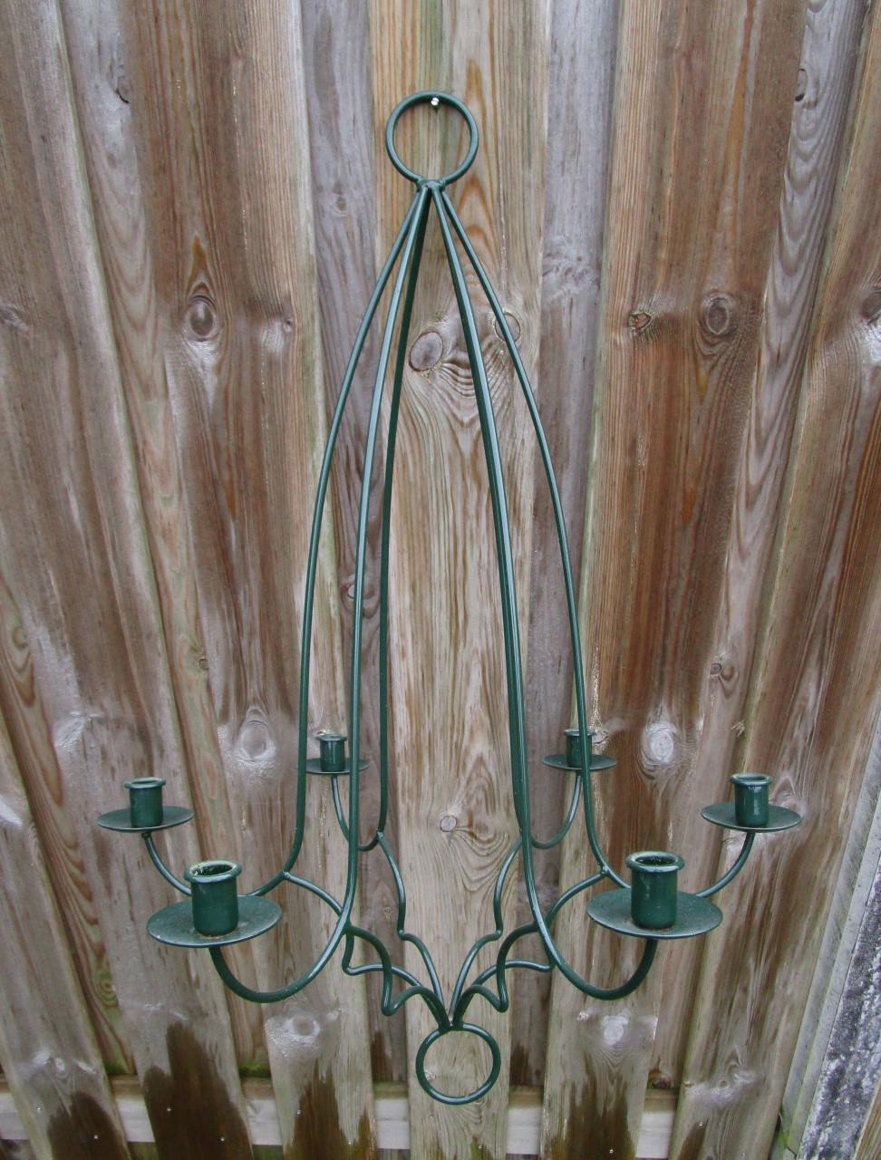 Mooie donker groene Kroonluchter voor kaarsen.