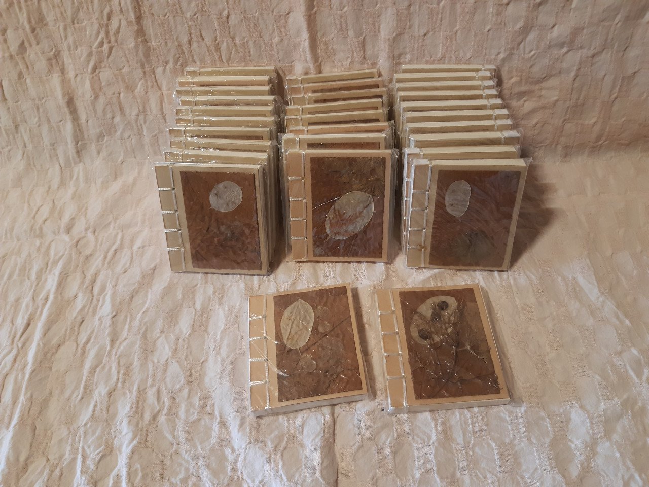 30 kleine notitieboekjes met echte gedroogde bladeren, relatie geschenk
