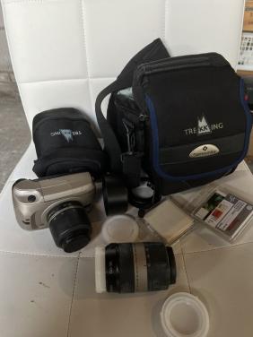 Vintage Minolta Vectis S-100 camera compleet set met lens en filters tas
