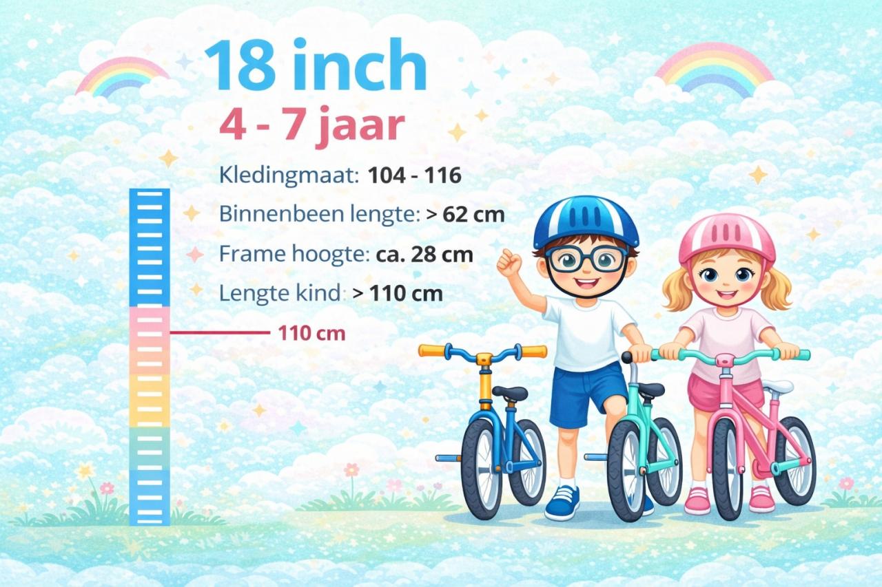 🌟 Loekie Booster Kinderfiets – 18 inch | Stoer & Speels 🚲✨