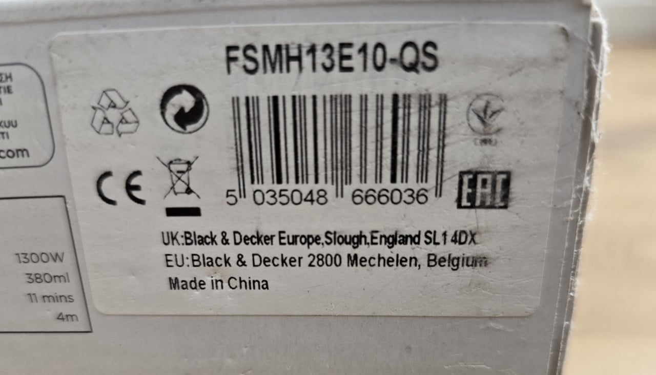 10 in 1 Steam-mop Black & Decker FSMH13E10-QS