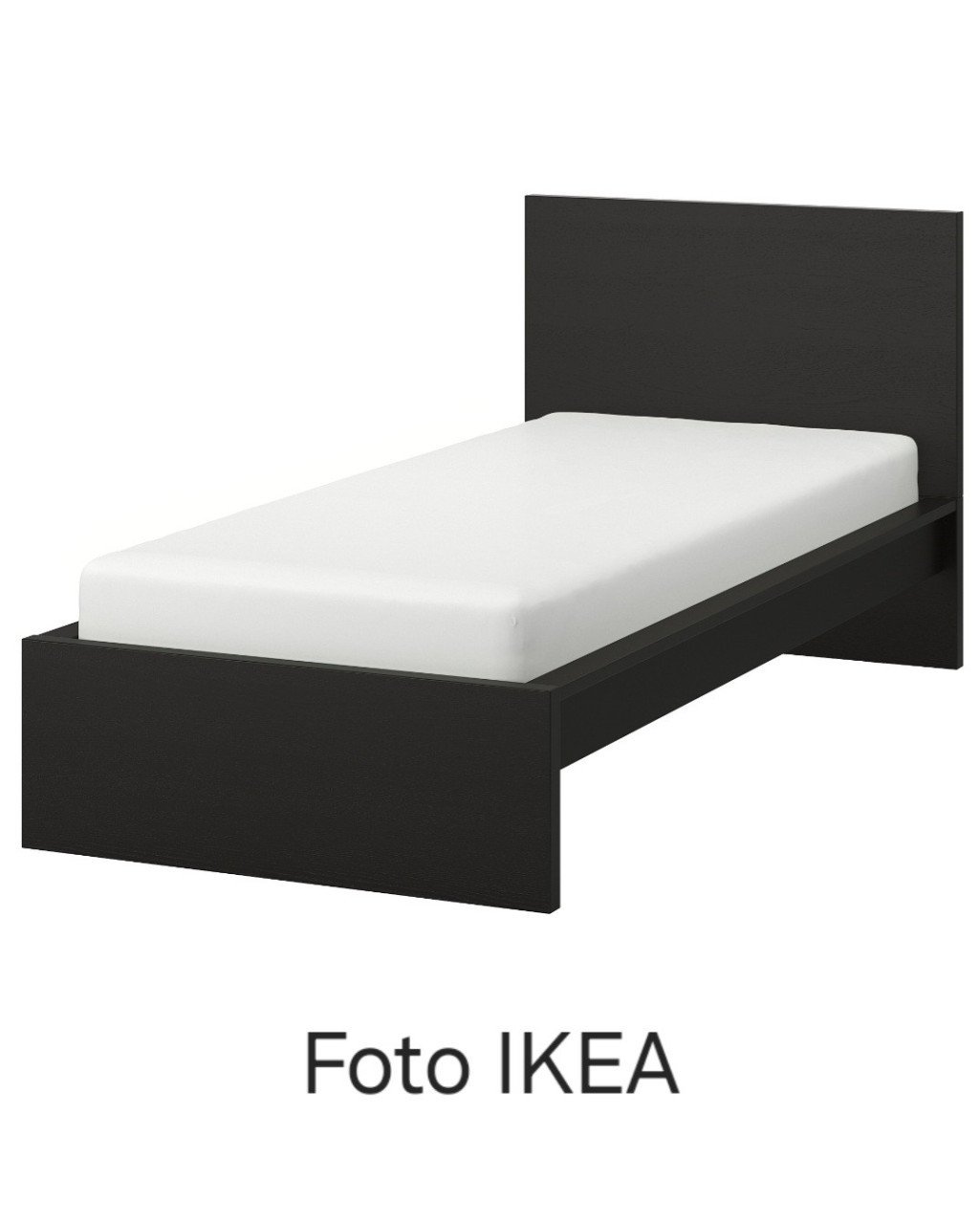 Bed eenpersoons, Malm IKEA met opberglades en lattenbodem Zwartbruin