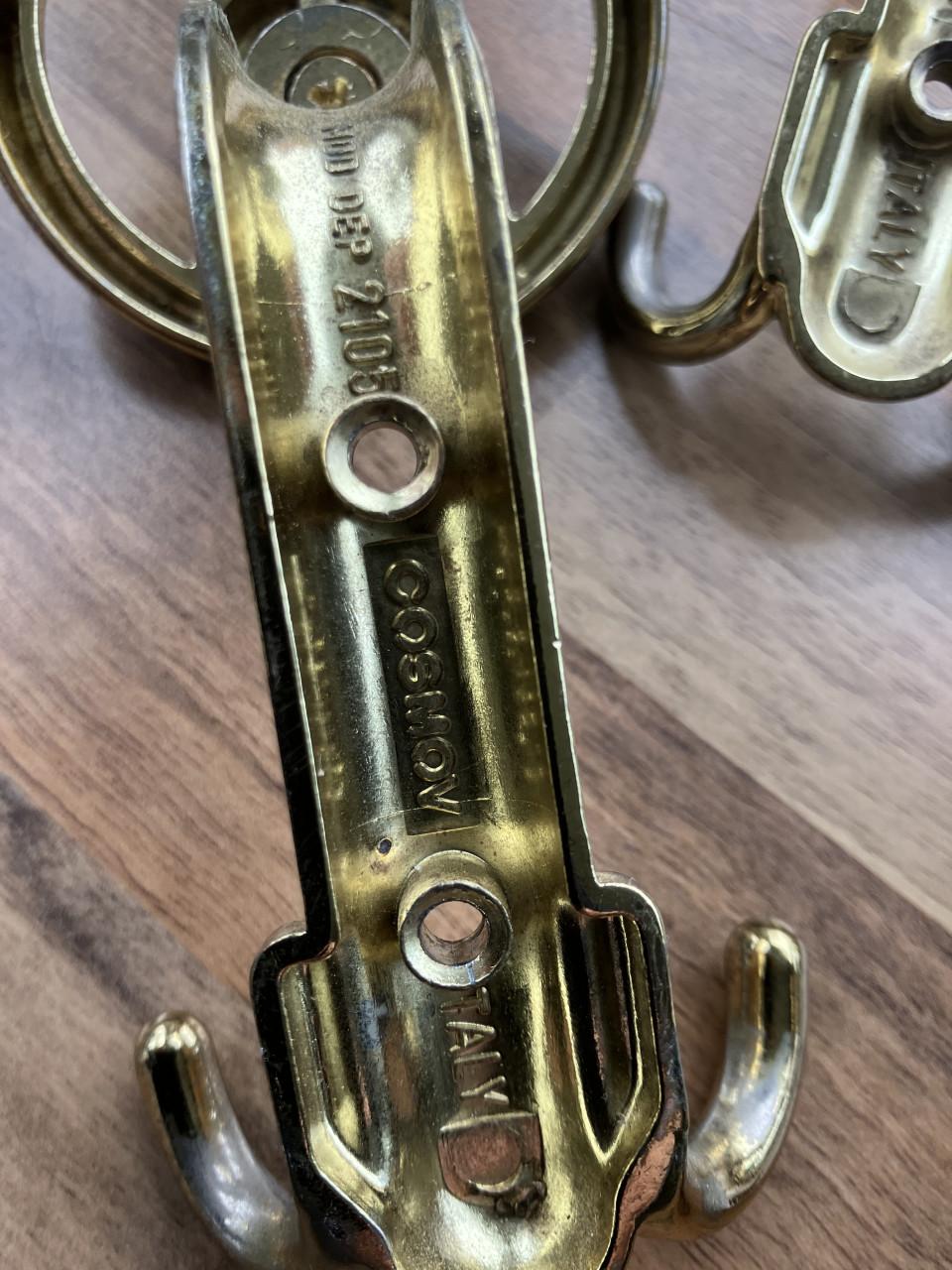 Vintage messing kapstokhaken 7st