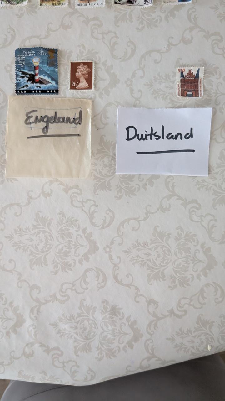 Partij postzegels België (vogels/bloemen), Luxemburg, FR, DE, UK In 1 koop