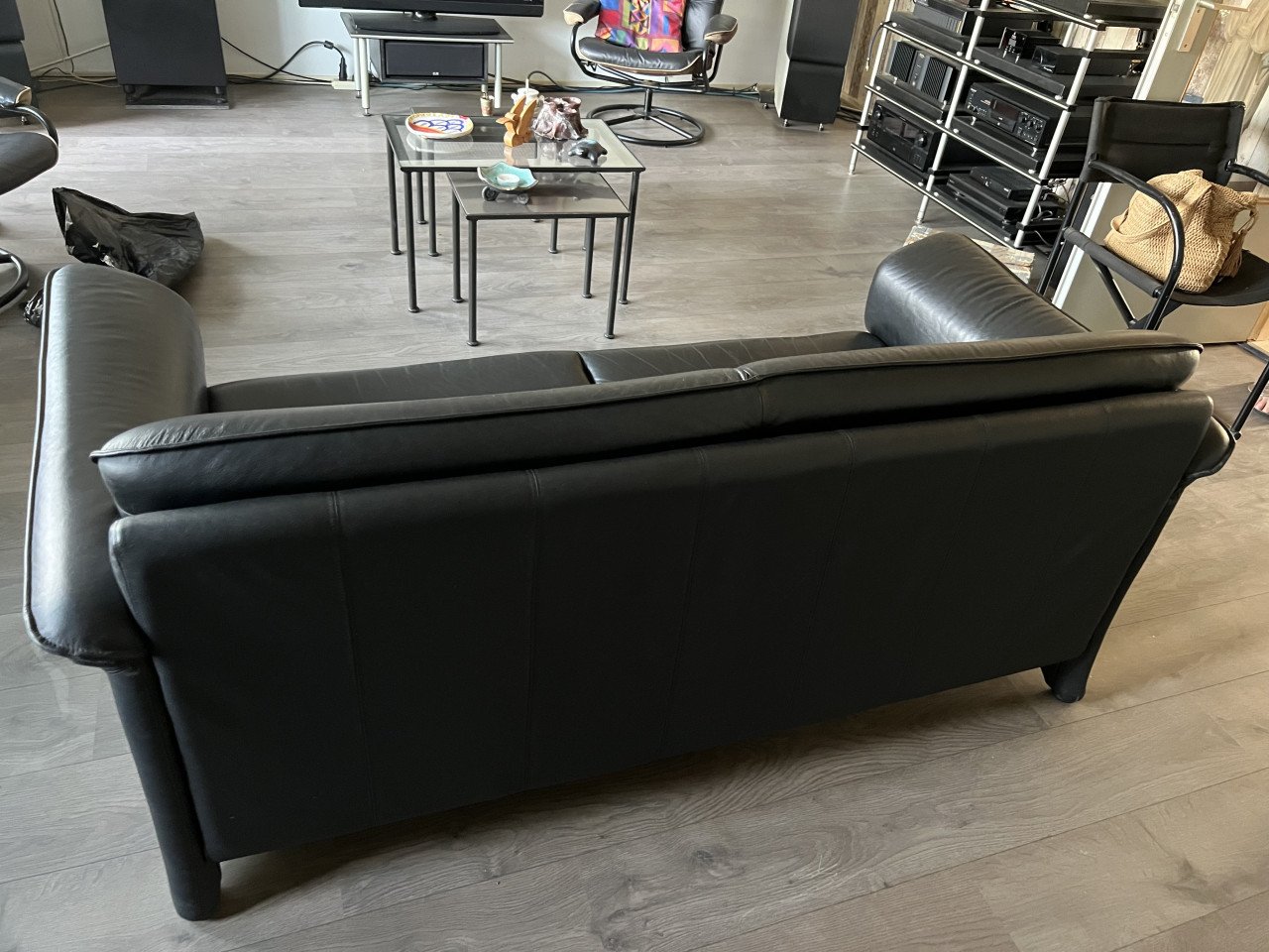 2 zits leren bank zwart