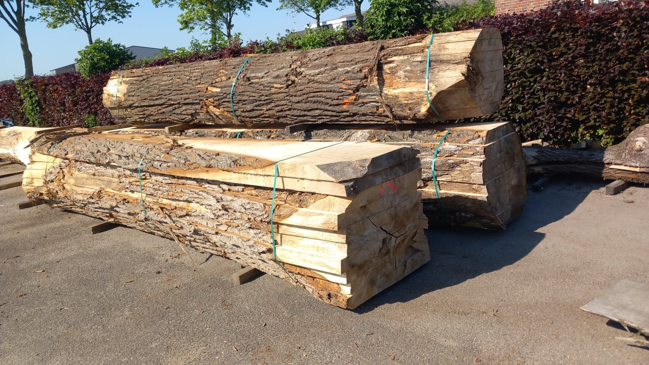 Boomstamtafels, tafelbladen planken decoratieplanken, wandplanken bar/salon
