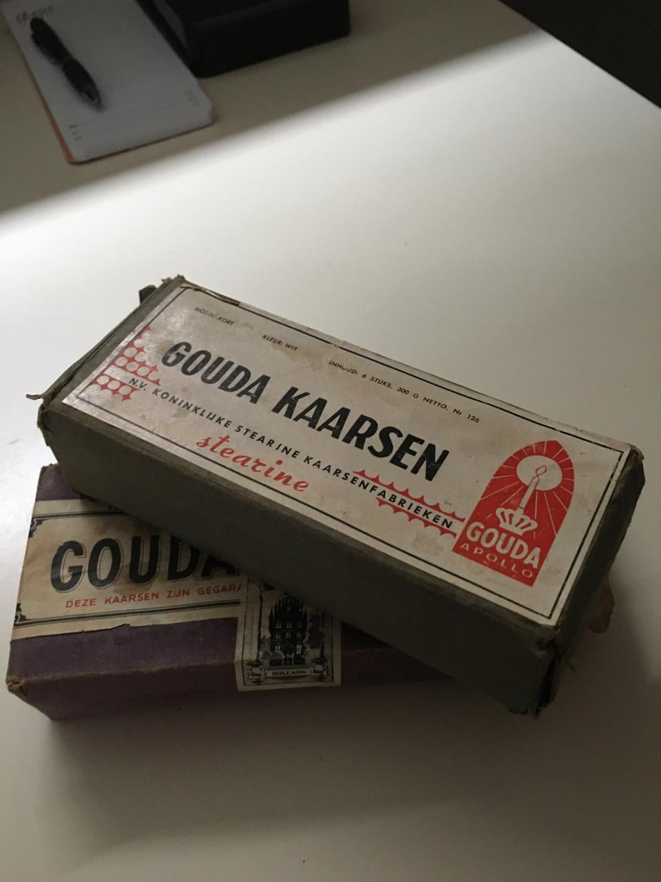 2 pak oude Gouda stearine kaarsen