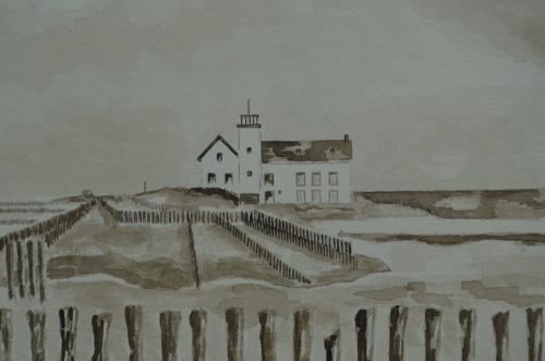 Prachtige aquarel Jaap Boekhout (1932 - 2022) Breskens