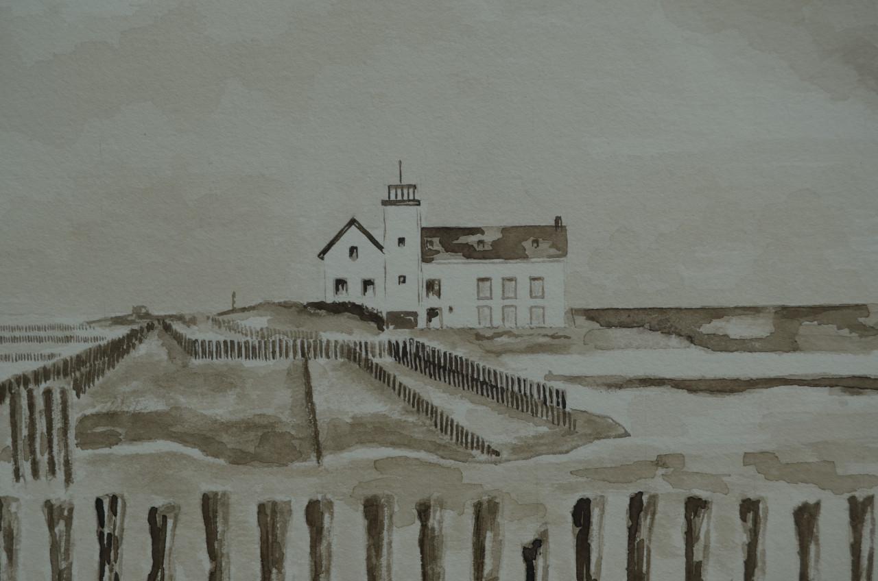 Prachtige aquarel Jaap Boekhout (1932 - 2022) Breskens