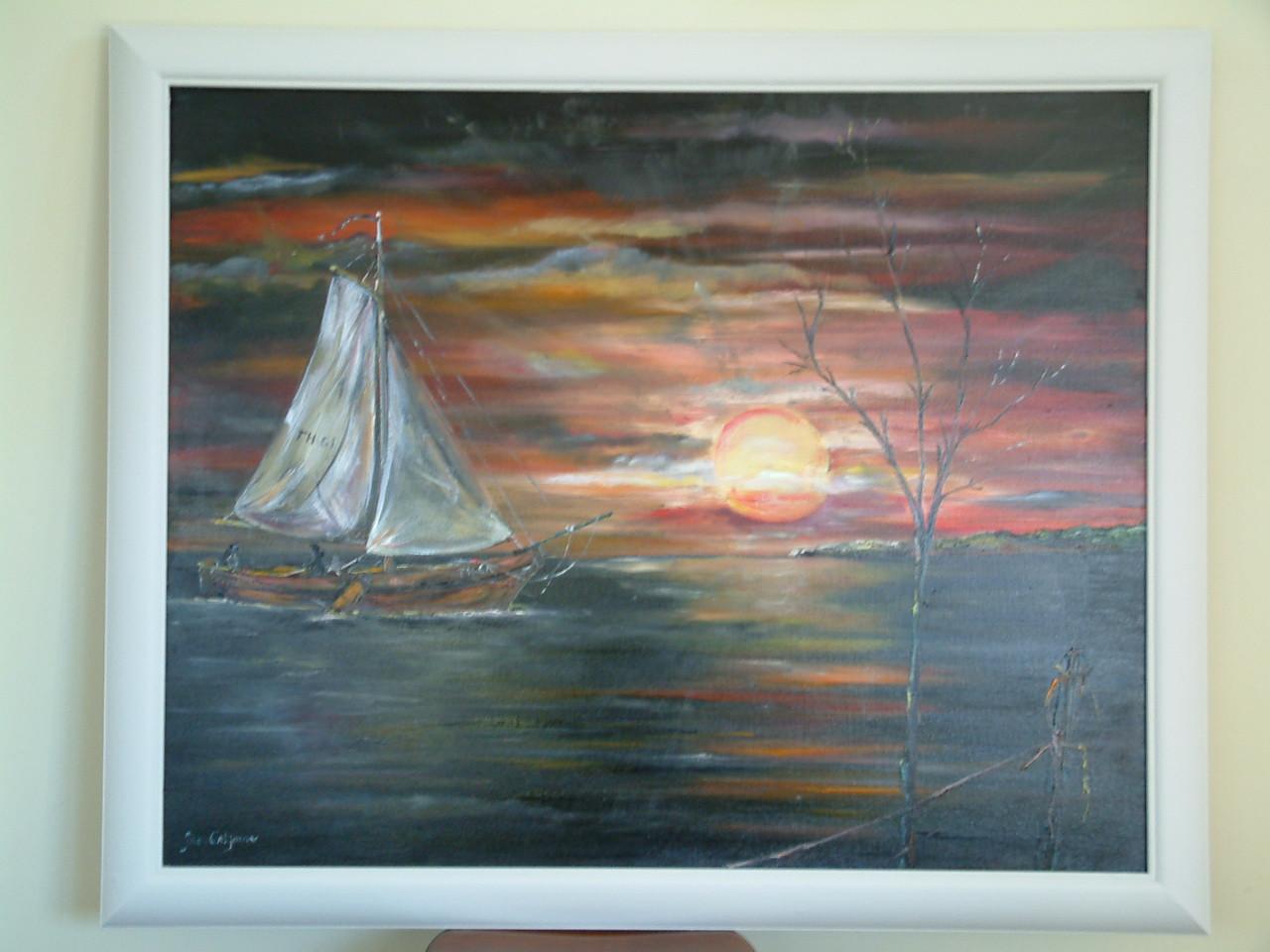 Oude visserij bij nacht   4 verschillende  dus geen 4 advertentie,s