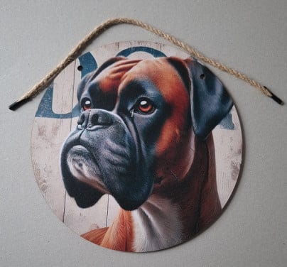 Houten Decoratiebord met Boxer