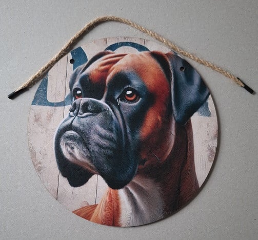 Houten Decoratiebord met Boxer