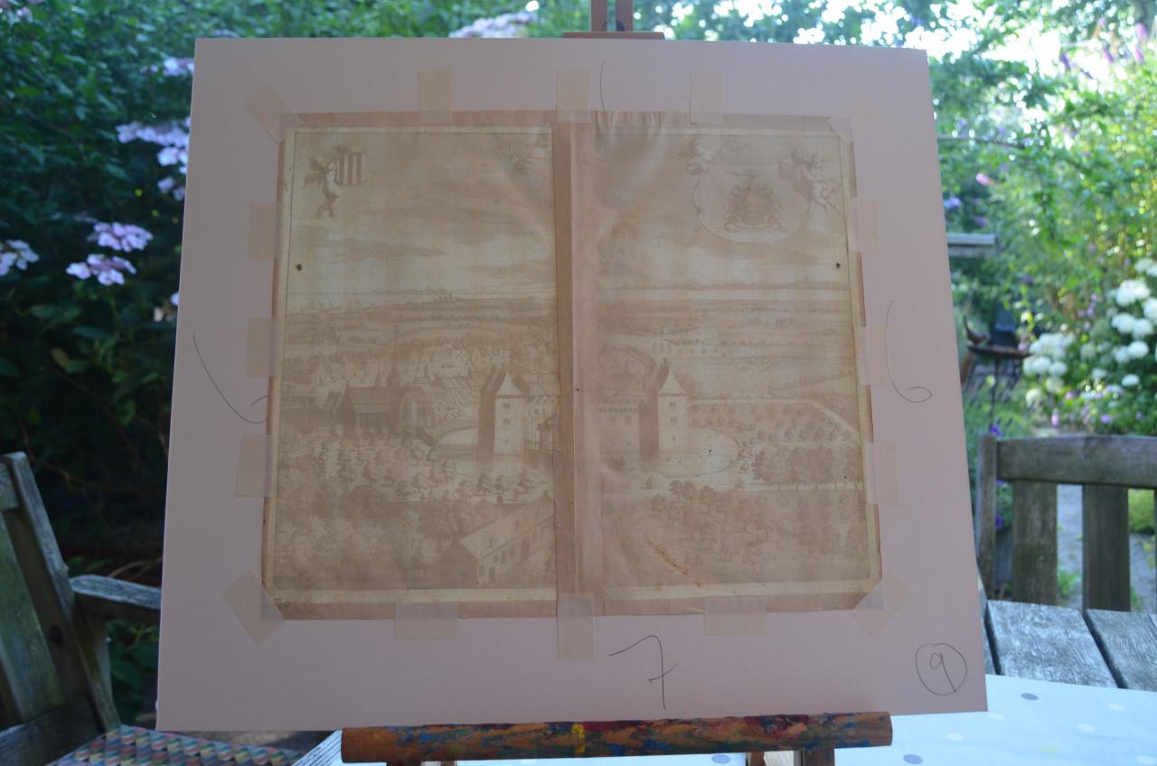 Kopergravure 'De heerlycheyt van Cruningen' Smallegange 1696