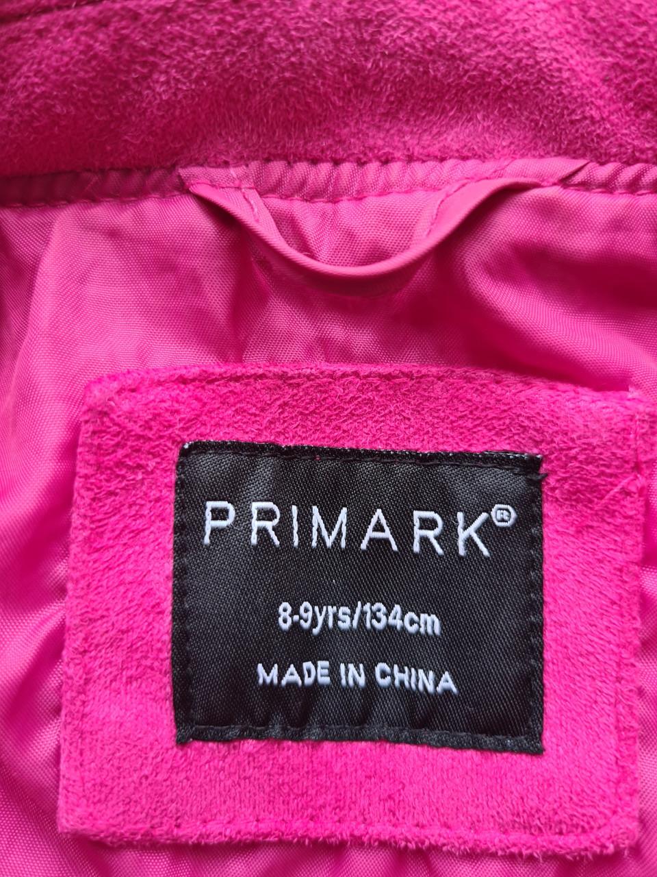 Fuchsia roze bikerjasje van Primark  Maat 128
