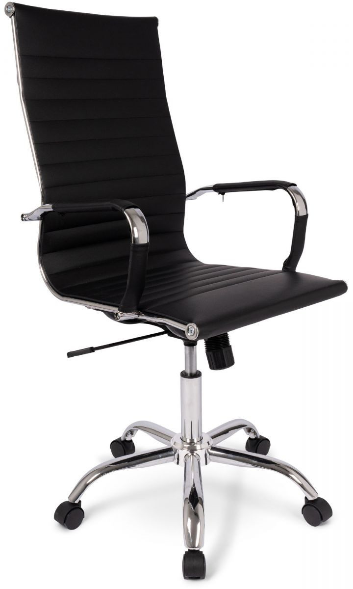 Bureau- stoel stalen met Leer zwart & kappers-side -table -( tafel )