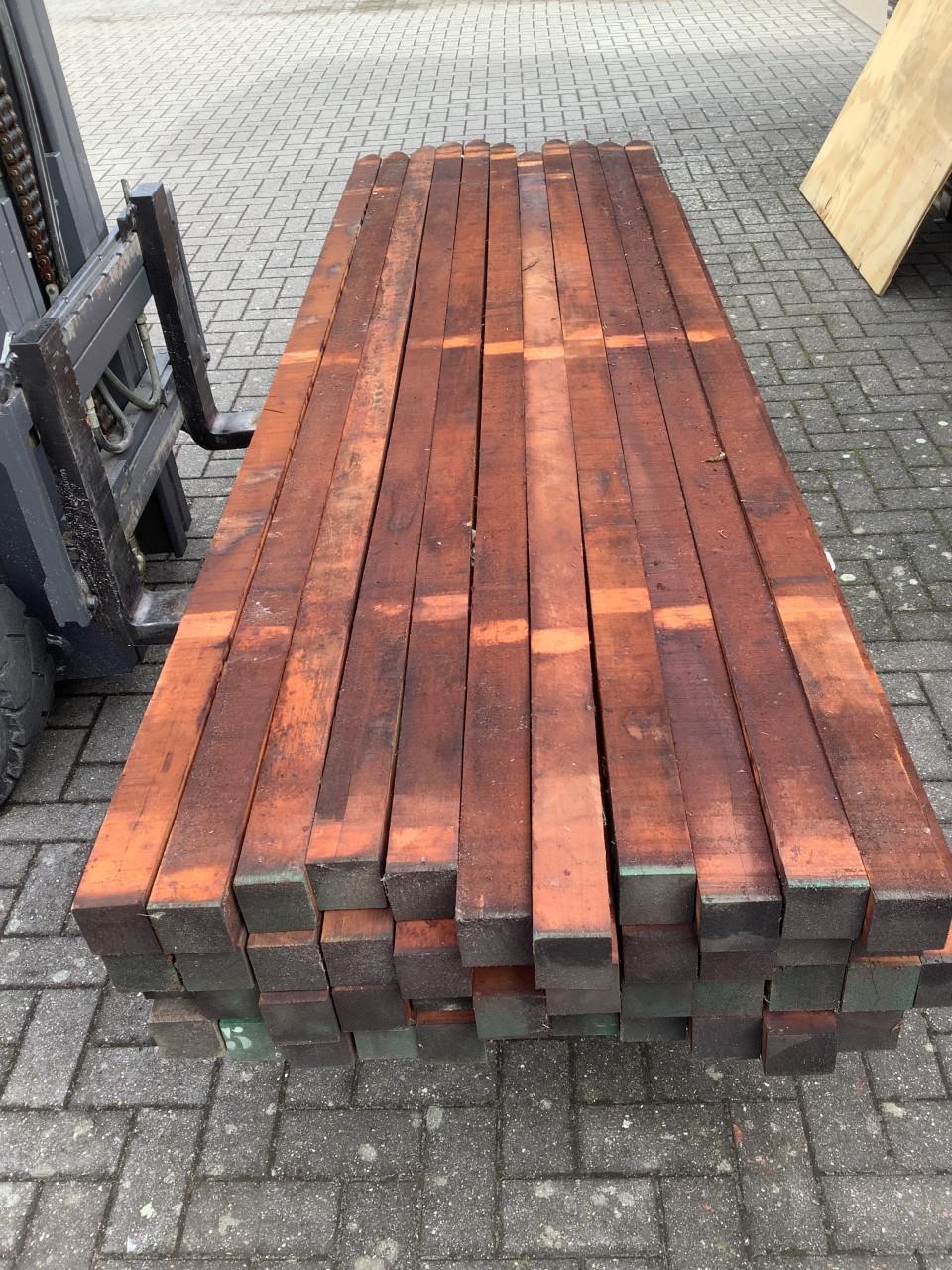 Azobe palen 7x7x275 nieuw schutting beschoeiing hardhout