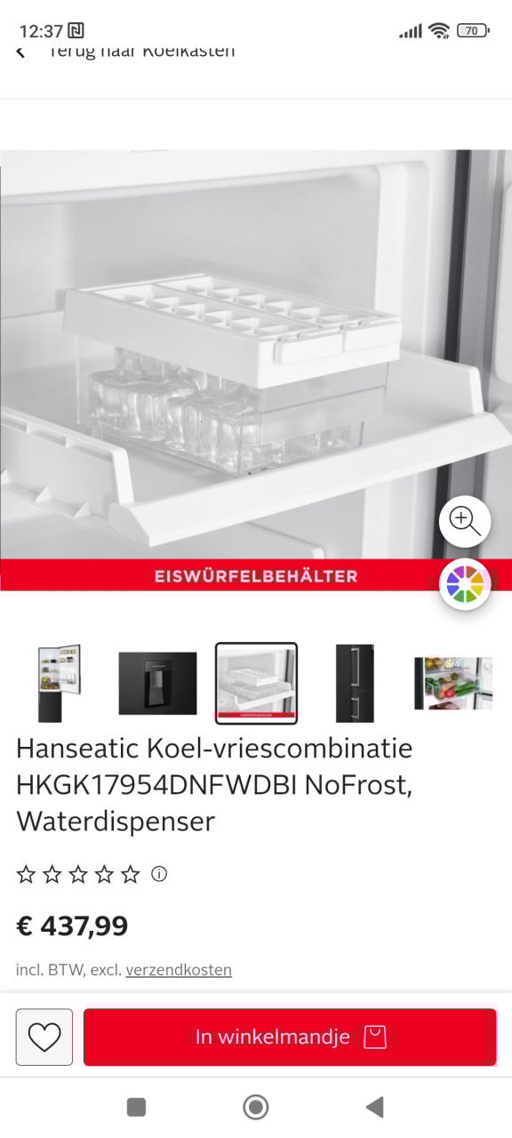 Een week nieuwe koelkast met No Frost vriezer