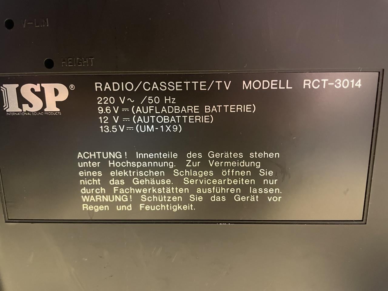 ISP Radio TV Cassette