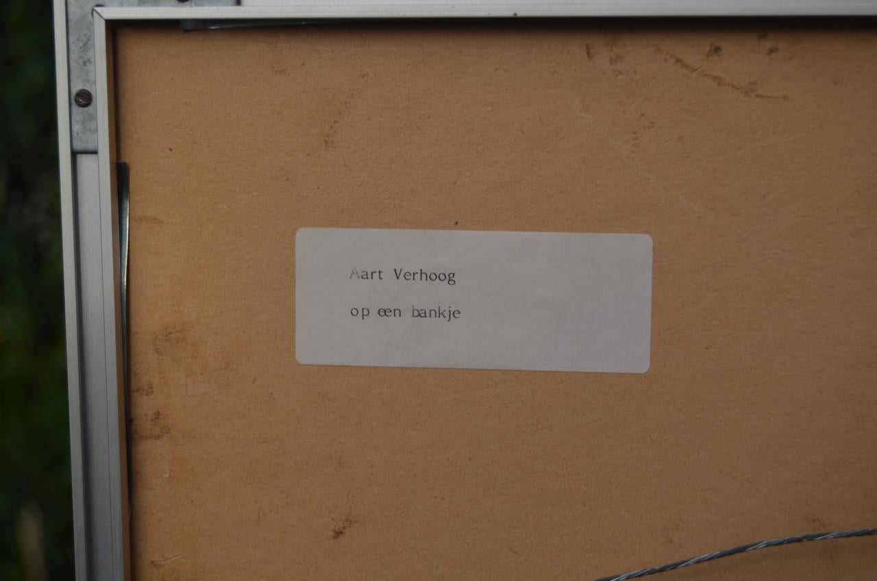 Flinke litho Aat Verhoog 'Op de bank' gesign. gen.