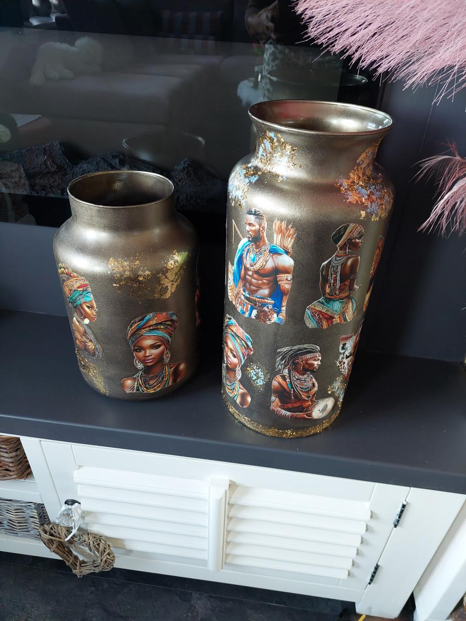 Nw Decoupage Afrikaanse vaas nr 2