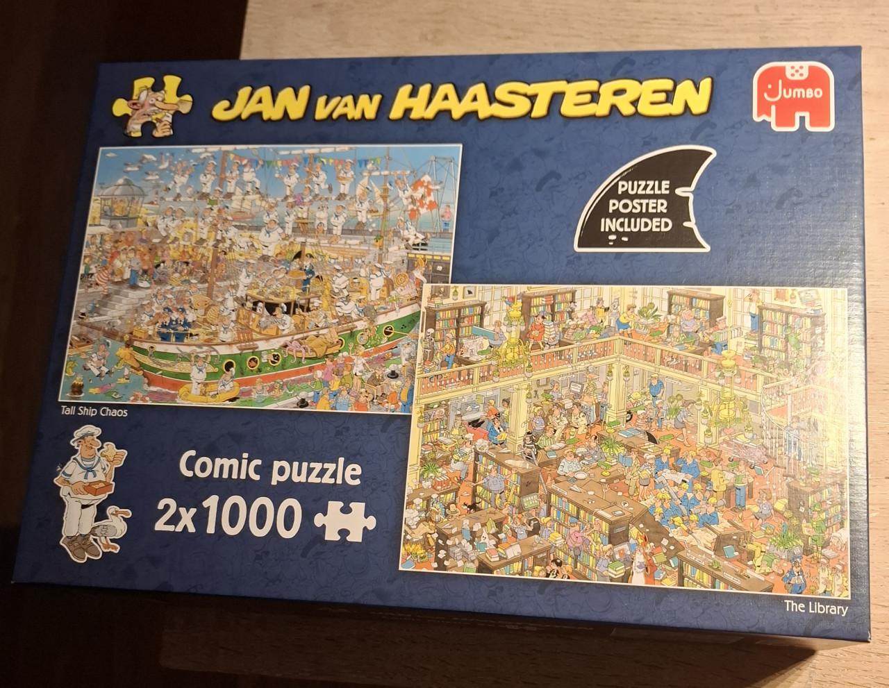 Jan van Haasteren puzzels 2 in 1: Tall ship chaos en de Bibliotheek