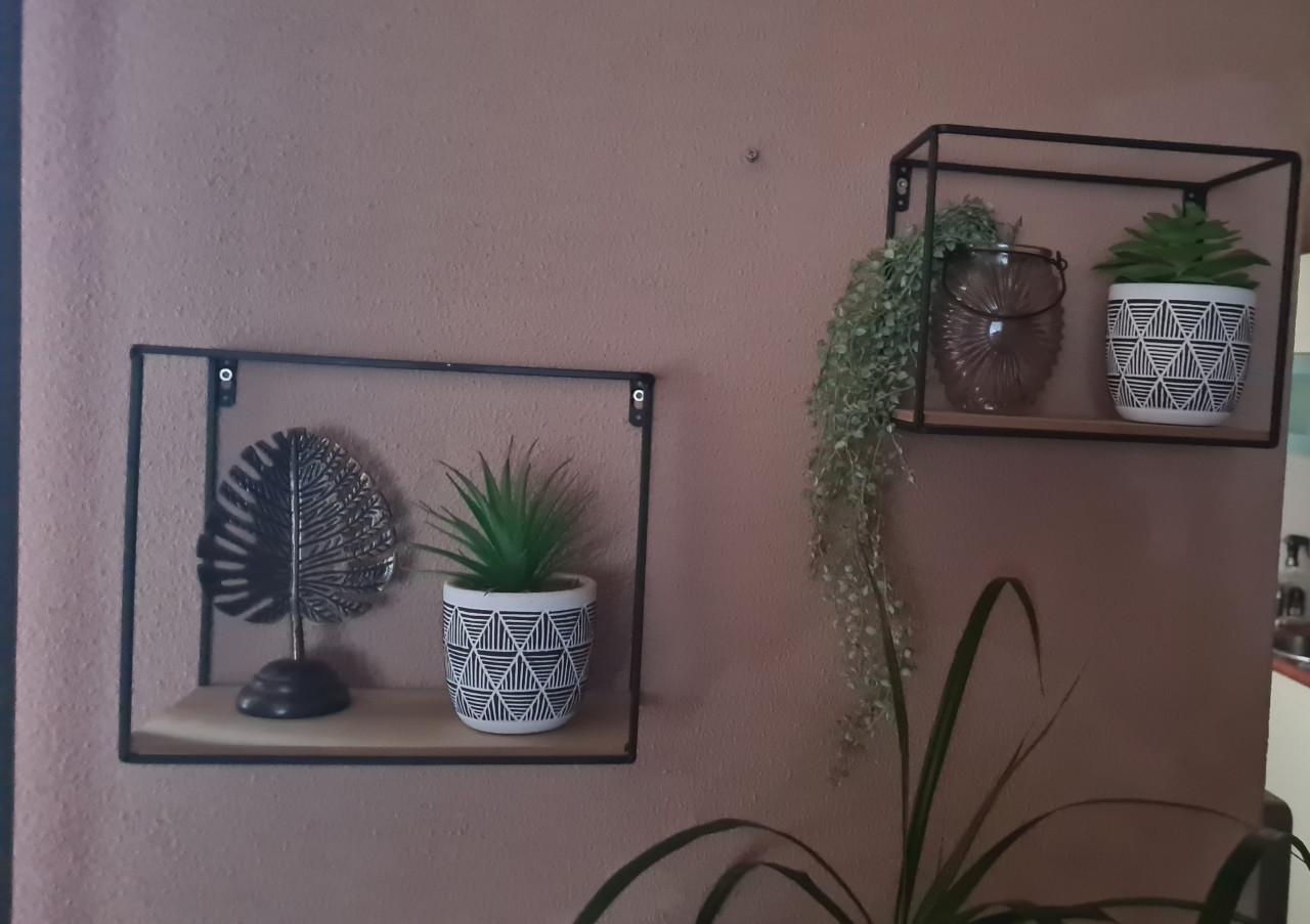 Glasschilderij en wandrekken te koop