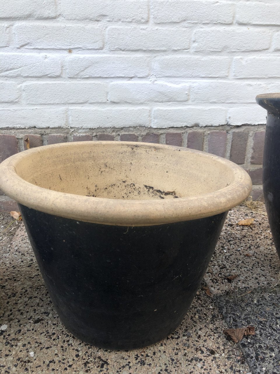 4 Bloempotten , geglazuurd , glanzend, blauw