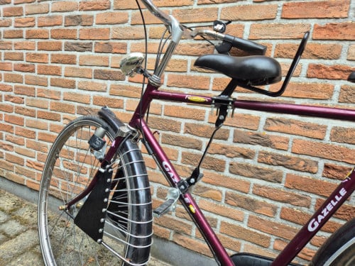 Extra fietszadel voor op buis herenfiets