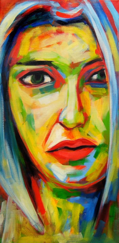 " Rebekka "  prachtig Acrylschilderij van K.Boekhoff