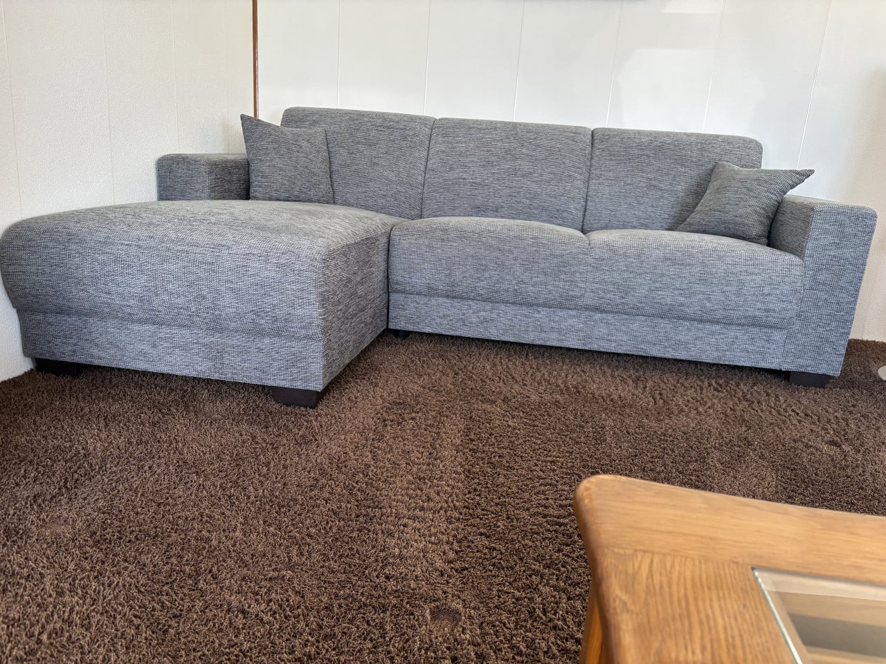 Moderne Hoekbank met Longchair - Grijs Stof