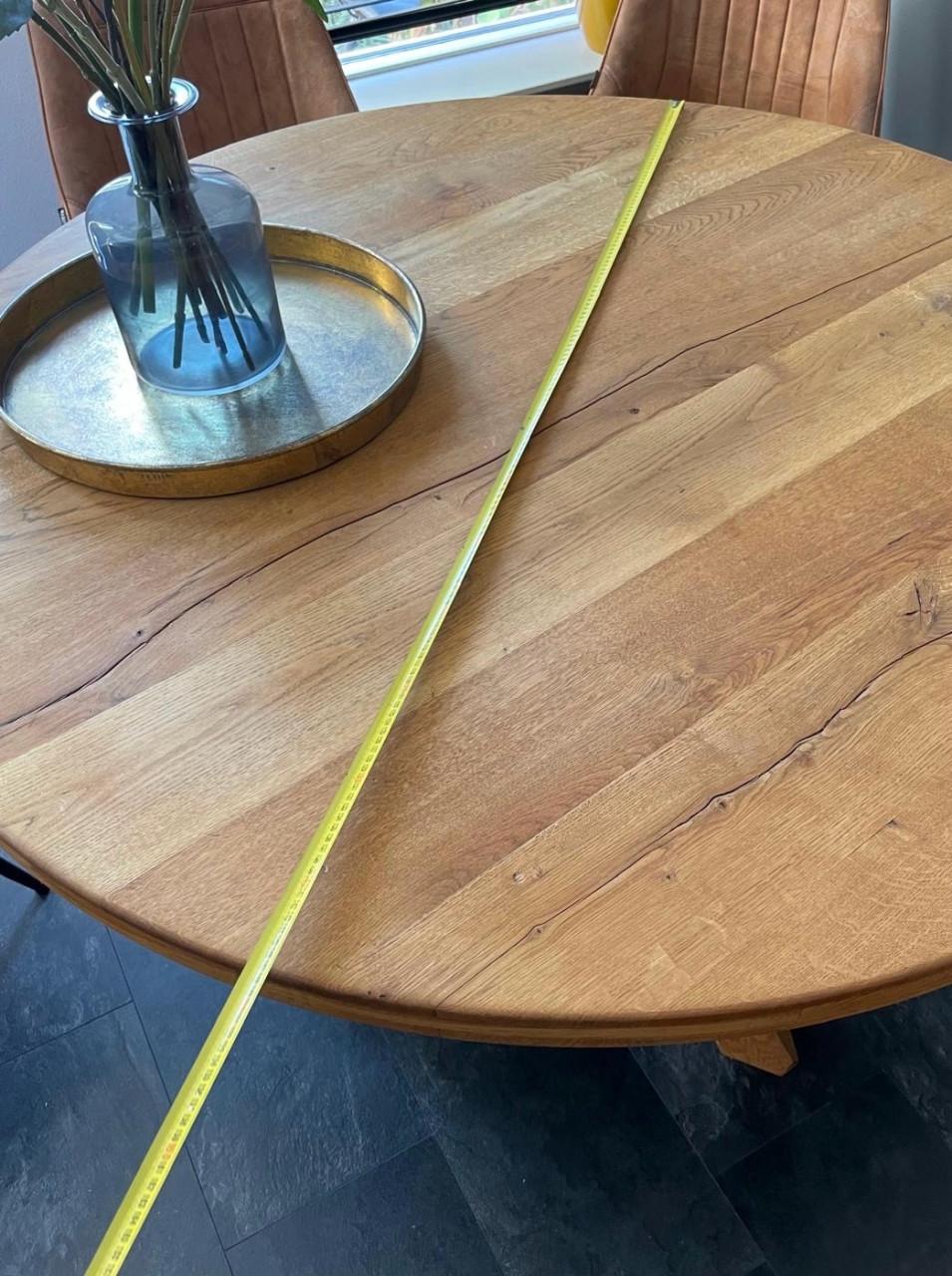Massief eiken ronde eettafel 150cm