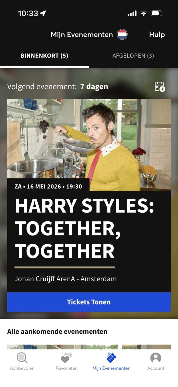 Harry Styles concert ticket 16 mei