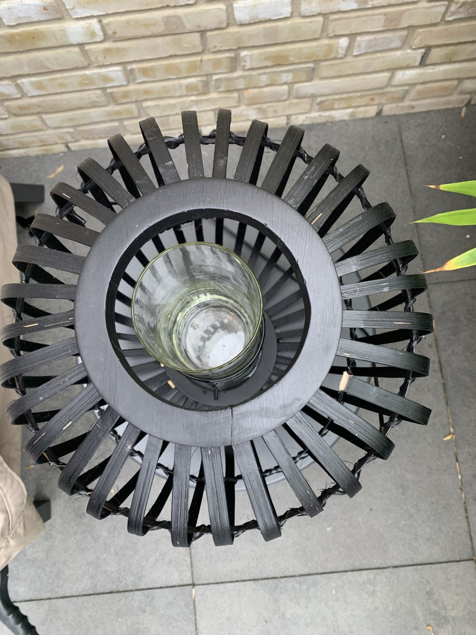 Windlicht met glazen kaarsen houder