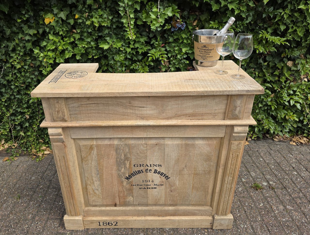 Gave BAR van massief Mango hout NIEUW