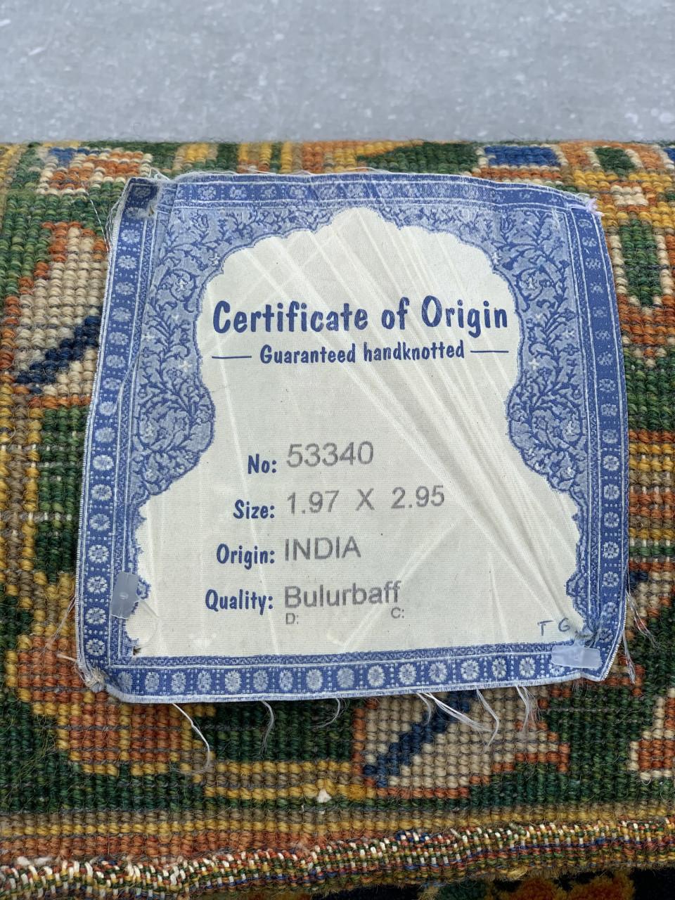 🧡Schitterend Sfeervol Kleurrijk Handgeknoopt Vloerkleed uit India🧡