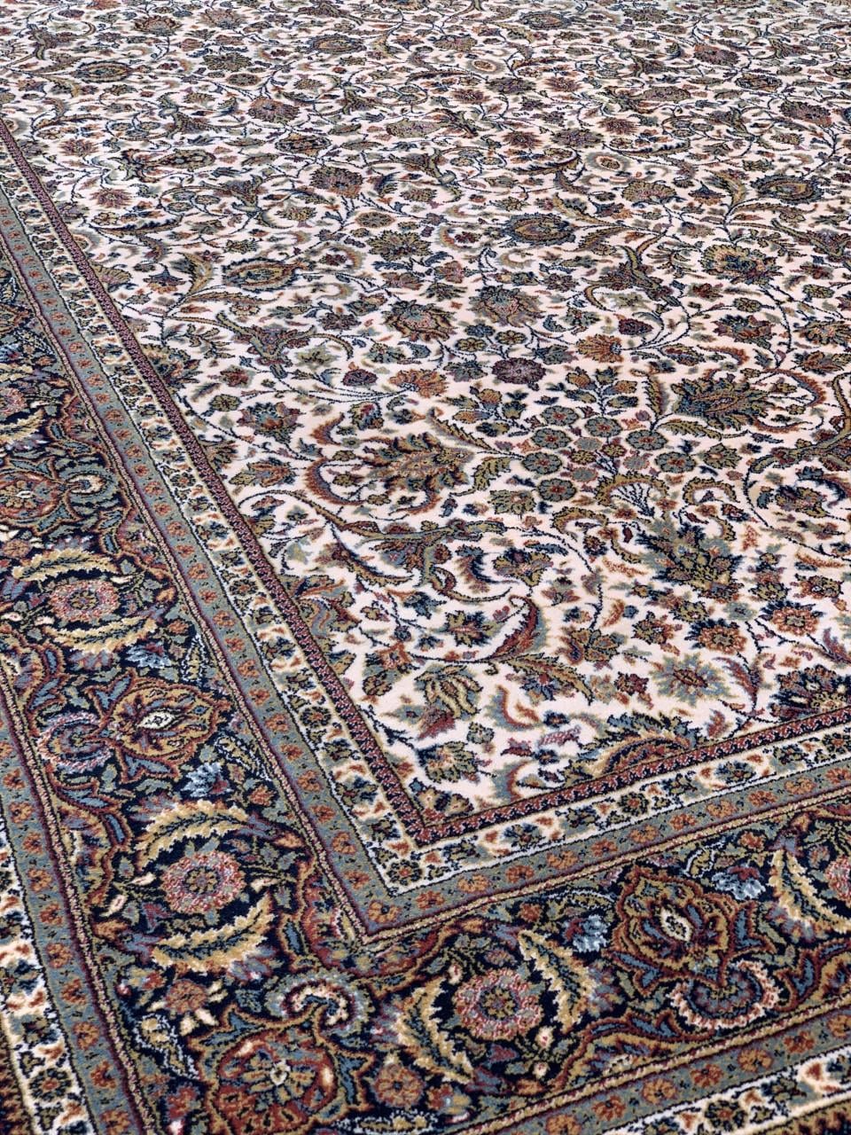 ✨Schitterend Sfeervol Donkerblauw Vintage Vloerkleed Zuiver Scheerwol ✨