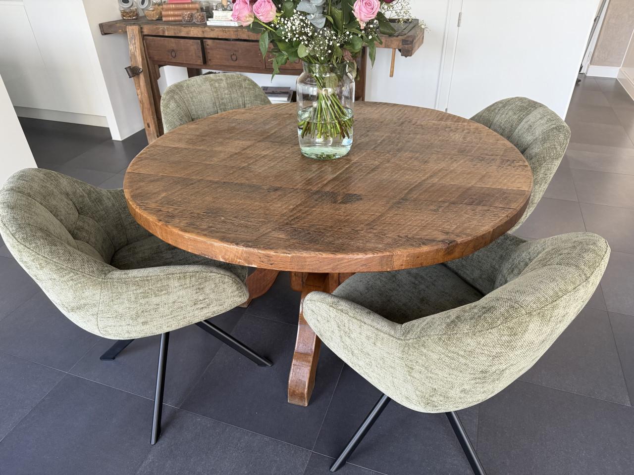 Groene industriële draaistoelen - set van 4 ZGAN